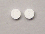 Nitroglycerin: This is a Tablet Sublingual imprinted with N on the front, 3 on the back.