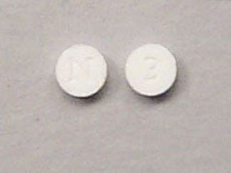 This is a Tablet Sublingual imprinted with N on the front, 3 on the back.