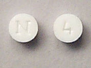 Nitrostat: This is a Tablet Sublingual imprinted with N on the front, 4 on the back.