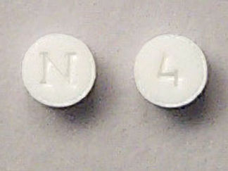 This is a Tablet Sublingual imprinted with N on the front, 4 on the back.