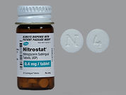 Nitrostat: This is a Tablet Sublingual imprinted with N on the front, 4 on the back.