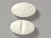 Celexa: This is a Tablet imprinted with 40 MG on the front, F  P on the back.