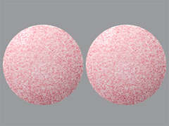 This is a pink round Tablet imprinted with nothing on the front, nothing on the back, and is manufactured by PLUS PHARMA,INC.