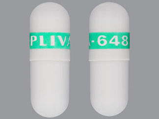 This is a Capsule imprinted with PLIVA-648 on the front, nothing on the back.