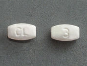 Nitroglycerin: This is a Tablet Sublingual imprinted with CL on the front, 3 on the back.
