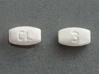 This is a Tablet Sublingual imprinted with CL on the front, 3 on the back.