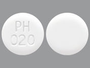 Pharbetol: This is a Tablet imprinted with PH  020 on the front, nothing on the back.