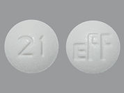 Methazolamide: This is a Tablet imprinted with 21 on the front, EFF on the back.