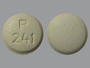 Repaglinide: This is a Tablet imprinted with P  241 on the front, nothing on the back.