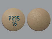 Hydromorphone Er: This is a light beige round Tablet ER 24 Hr imprinted with P295  16 on the front, nothing on the back, and is manufactured by PERRIGO/PADAGIS.