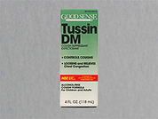 Tussin Dm: This is a Syrup imprinted with nothing on the front, nothing on the back.