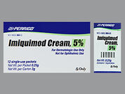 Imiquimod: This is a Cream In Packet imprinted with nothing on the front, nothing on the back.