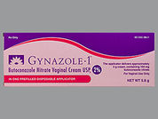 Gynazole-1: Esto es un Crema Con Aplicador Prellenado imprimido con nada en la parte delantera, nada en la parte posterior, y es fabricado por None.