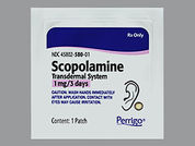 Scopolamine: This is a Patch Transdermal 3 Day imprinted with nothing on the front, nothing on the back.