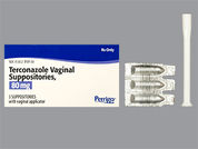 Terconazole: This is a Suppository Vaginal imprinted with nothing on the front, nothing on the back.