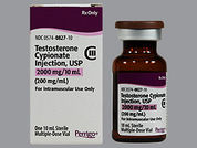 Testosterone Cypionate: This is a Vial imprinted with nothing on the front, nothing on the back.