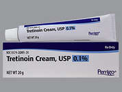 Tretinoin: Esto es un Crema imprimido con nada en la parte delantera, nada en la parte posterior.