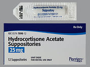 Hydrocortisone Acetate: Esto es un Supositorio Rectal imprimido con nada en la parte delantera, nada en la parte posterior, y es fabricado por None.