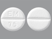 Euthyrox: This is a Tablet imprinted with EM  75 on the front, nothing on the back.