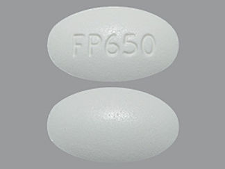 This is a Tablet imprinted with FP650 on the front, nothing on the back.