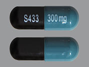 Carbamazepine Er: Esto es un Cápsula Er Multifásico 12hr imprimido con S433 en la parte delantera, 300 mg en la parte posterior, y es fabricado por None.