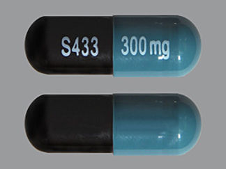 This is a Capsule Er Multiphase 12hr imprinted with S433 on the front, 300 mg on the back.
