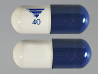 This is a Capsule imprinted with logo and 40 on the front, nothing on the back.