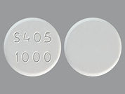 Fosrenol: This is a Tablet Chewable imprinted with S405  1000 on the front, nothing on the back.