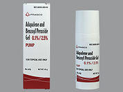 Adapalene-Benzoyl Peroxide: This is a Gel With Pump imprinted with nothing on the front, nothing on the back.