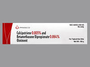 Calcipotriene-Betamethasone: This is a Ointment imprinted with nothing on the front, nothing on the back.