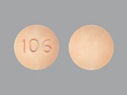 Fluoride: This is a Tablet Chewable imprinted with 106 on the front, nothing on the back.