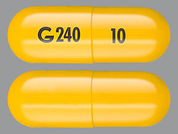 Absorica: This is a Capsule imprinted with G 240 on the front, 10 on the back.