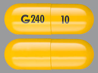 This is a Capsule imprinted with G 240 on the front, 10 on the back.