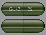 Absorica: This is a Capsule imprinted with G 342 on the front, 25 on the back.