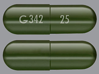 This is a Capsule imprinted with G 342 on the front, 25 on the back.