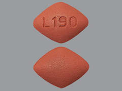 This is a dark brown diamond Tablet Er 24 Hr imprinted with L190 on the front, nothing on the back, and is manufactured by RANBAXY/SUN PHA.