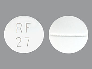 This is a Tablet imprinted with RF  27 on the front, nothing on the back.