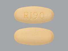 Esto es un Tableta amarillo oval imprimido con R190 en la parte delantera, nada en la parte posterior, y es fabricado por RANBAXY PHARMA.
