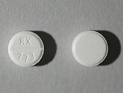 Lorazepam: This is a white round Tablet imprinted with RX  773 on the front, nothing on the back, and is manufactured by OHM-SUN PHARMAC.