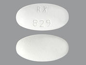 Atorvastatin Calcium: This is a Tablet imprinted with RX  829 on the front, nothing on the back.