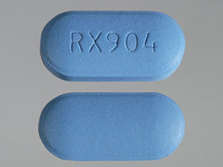 This is a Tablet imprinted with RX904 on the front, nothing on the back.