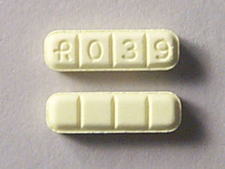 This is a Tablet imprinted with logo and 0 3 9 on the front, nothing on the back.