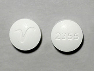 This is a Tablet imprinted with 2355 on the front, Logo on the back.