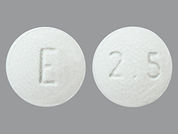 Frovatriptan Succinate: This is a Tablet imprinted with 2.5 on the front, E on the back.