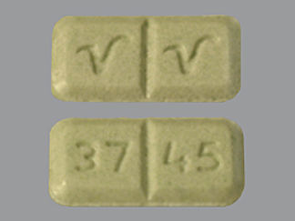 This is a Tablet imprinted with 37 45 on the front, V V on the back.