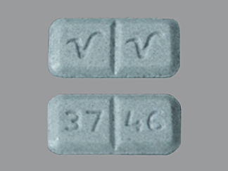 This is a Tablet imprinted with 37 46 on the front, V V on the back.