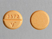 Hydrochlorothiazide: This is a Tablet imprinted with 3572 and Logo on the front, nothing on the back.