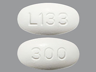 This is a Tablet imprinted with L133 on the front, 300 on the back.