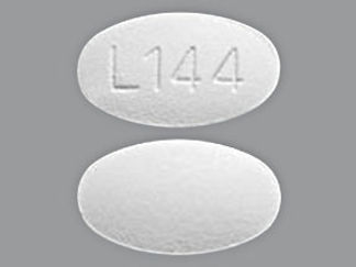 This is a Tablet imprinted with L144 on the front, nothing on the back.