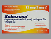 Suboxone: Esto es un Película Medicada imprimido con nada en la parte delantera, nada en la parte posterior, y es fabricado por None.